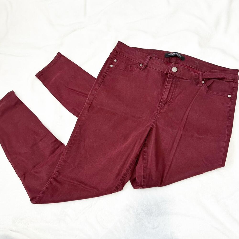 Liverpool Jeans the skinny ruby port denim burgundy size 12 31